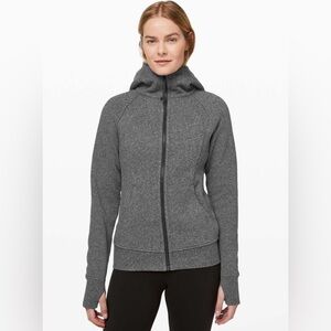 Lululemon Scuba Hoodie *Light Cotton Fleece Heathered Speckled Black Size 8